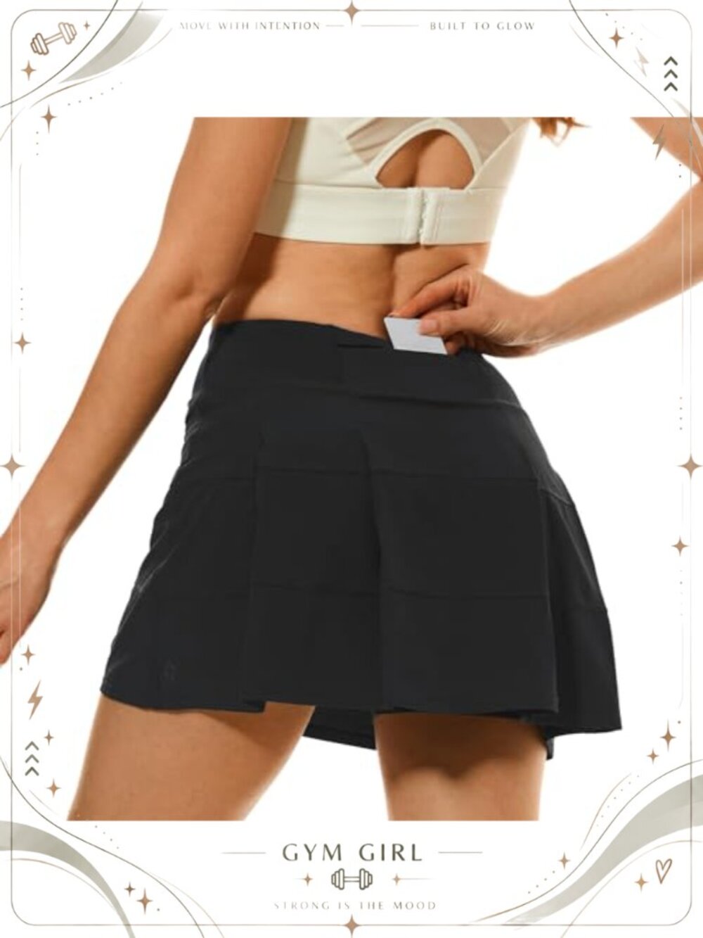 Pleated Tennis Skort Golf Athletic Skirt with Pockets Built-in Shorts